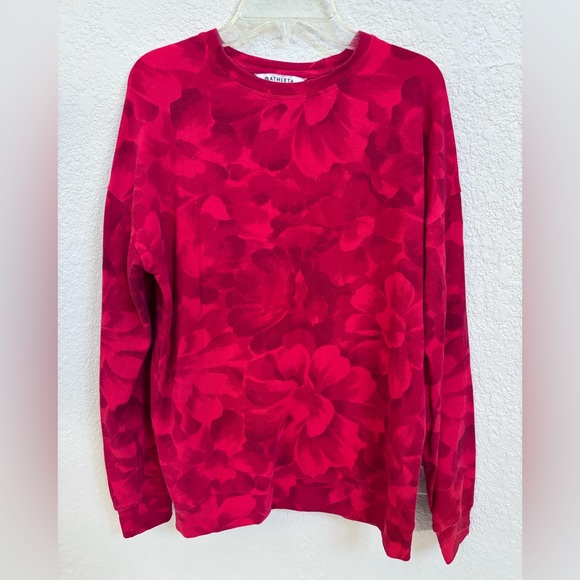 Athleta Tops - Athleta Red Floral Sweatshirt